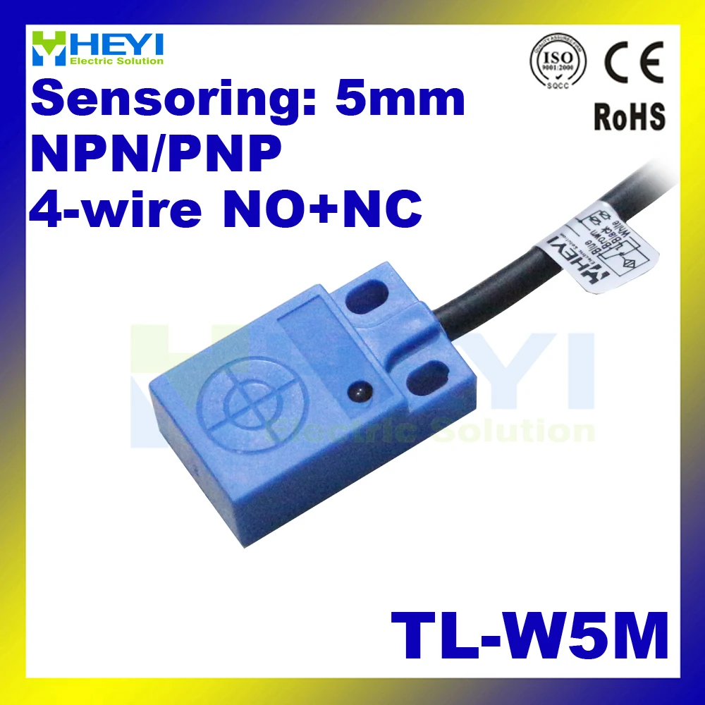 

4 wire NO+NC square type sensor switch TL-W5M non-flush type inductance proximity switch