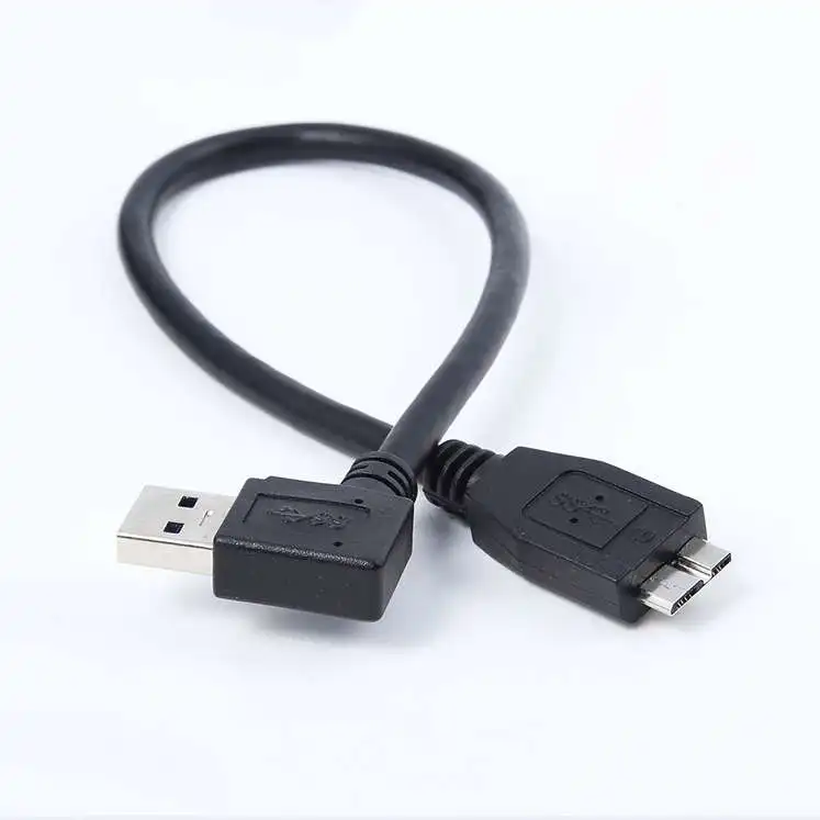 200 шт./лот 90 градусов прямоугольный Micro B USB 3 0 кабель 30 см 1 фут для WD Passport Seagate Backup
