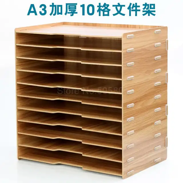 Online Shop Wooden A3 Multi Layer File Holder Office A4 Paper