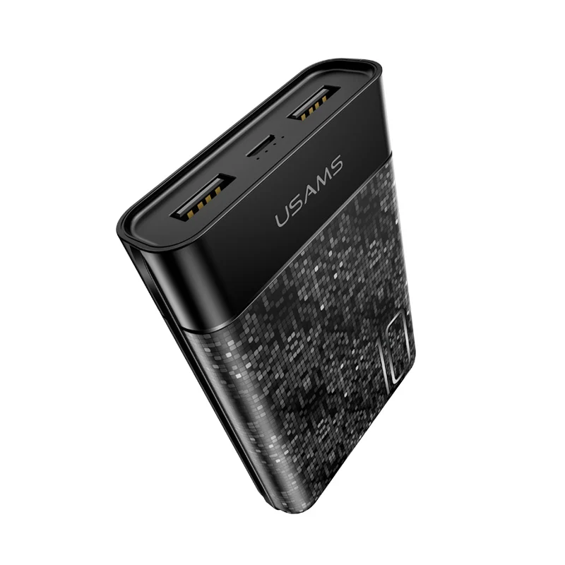 USAMS 10000mAh Power Bank Dual USB Powerbank Portable Phone Chargers External Battery USB Charger banks