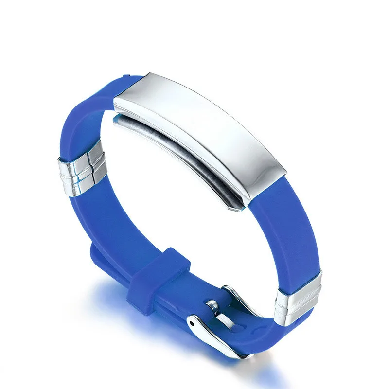 Men Bending Stainless Steel Silicone Bracelet Fashion Smooth Bracelets &amp Bangle 22.7cm 5 Color Popular Jewelry |