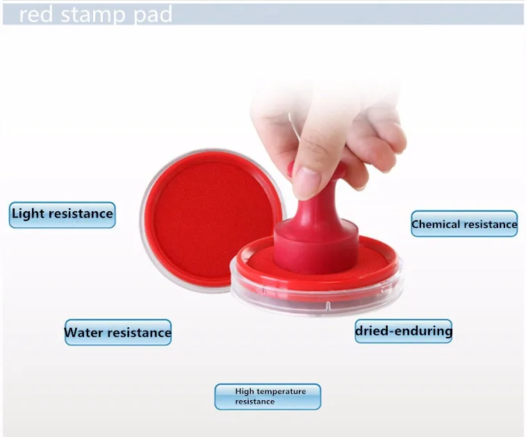Красный цвет Stamp Pad Высокое качество пигментными чернилами площадкой для штампа Подушечка Для febric печать канцелярия; школьные