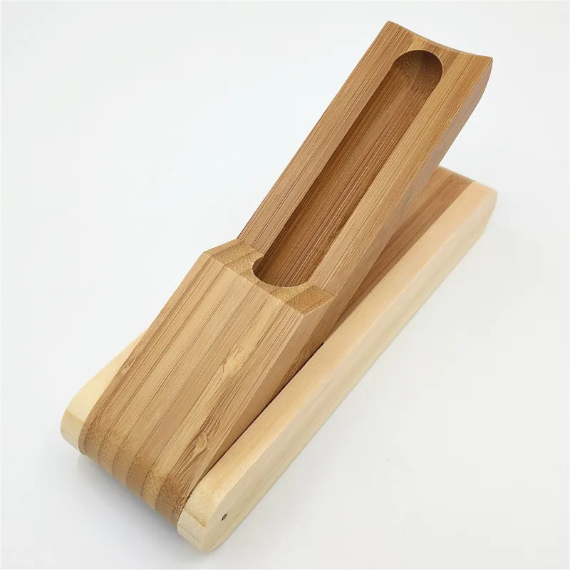 Складной бамбуковый чехол-карандаш для одной ручки, Натуральный Бамбуковый чехол для ручки, деревянная коробка для хранения, канцелярские принадлежности, Подарочный уголок радости