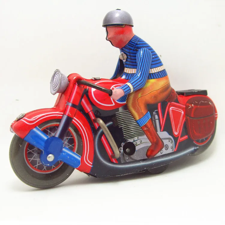 Classic collection Retro Clockwork motorbike toy Wind up Metal Tin Gear