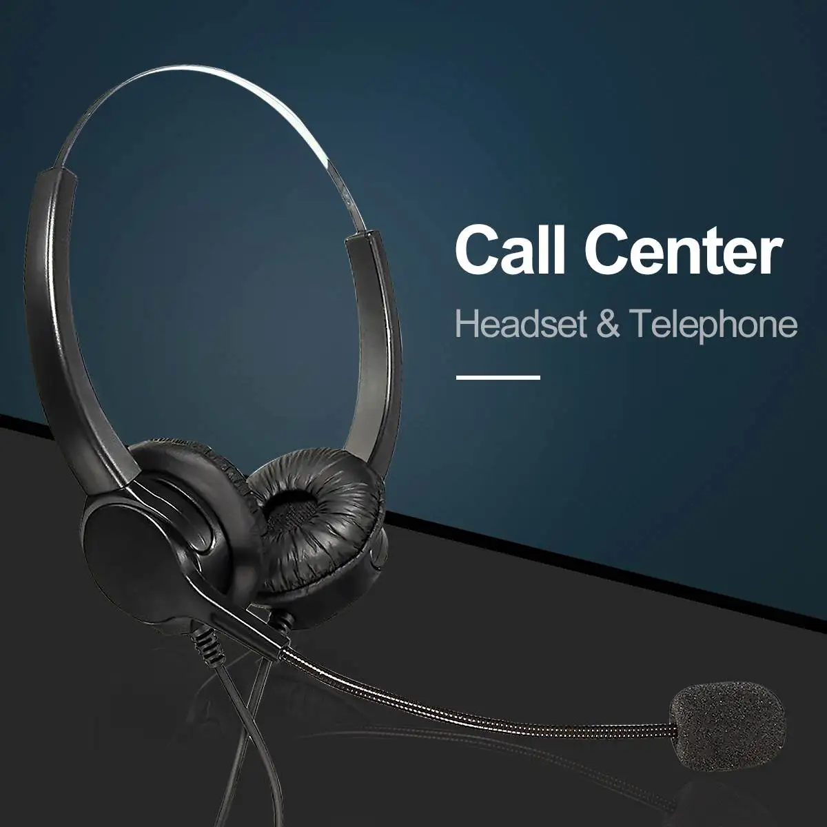 Hands-free колл-центра Шум шумоподавления стереофоническая гарнитура наушники С микрофоном MIC 4-контактный RJ9 с кристаллической головкой для Настольный телефон