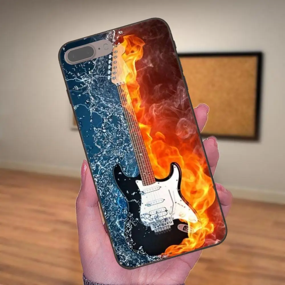 Чехол для телефона из ТПУ с принтом фортепианной гитары Apple iPhone X XS Max XR 4 4S 5 5S SE 6 6S 7 8