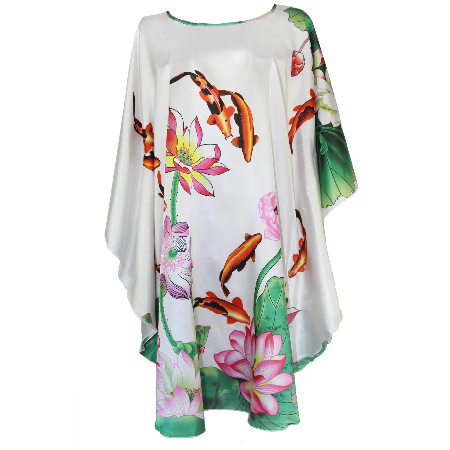 Традиционный китайский ночной халат с цветочным принтом для женщин из искусственного шелка размера плюс, одежда для сна, свободное сексуальное банное платье, ночное платье, кафтан - Цвет: Style A 12