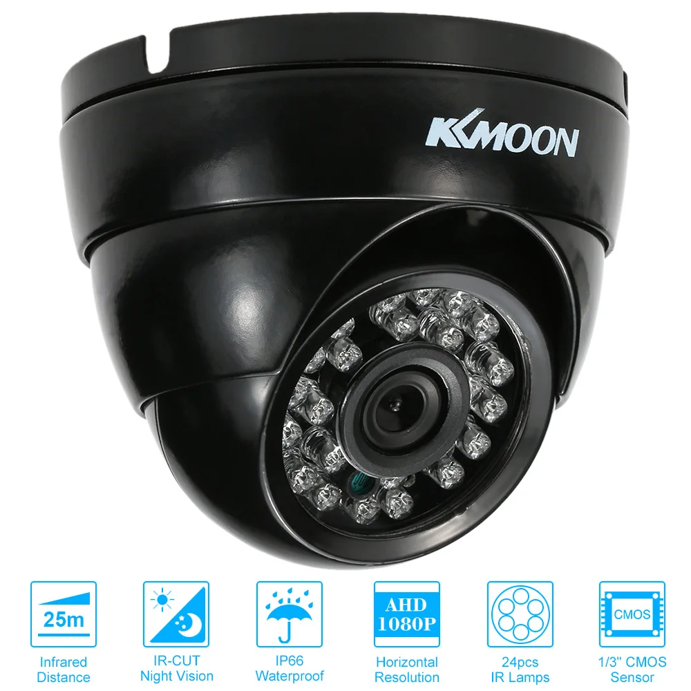 KKmoon 1080 P AHD купольная камера видеонаблюдения 2.0MP 3,6 мм 1/" CMOS 24 ИК лампы для мотоциклов ночное видение IR-CUT водонепроницаемый видеонаблюдения камера