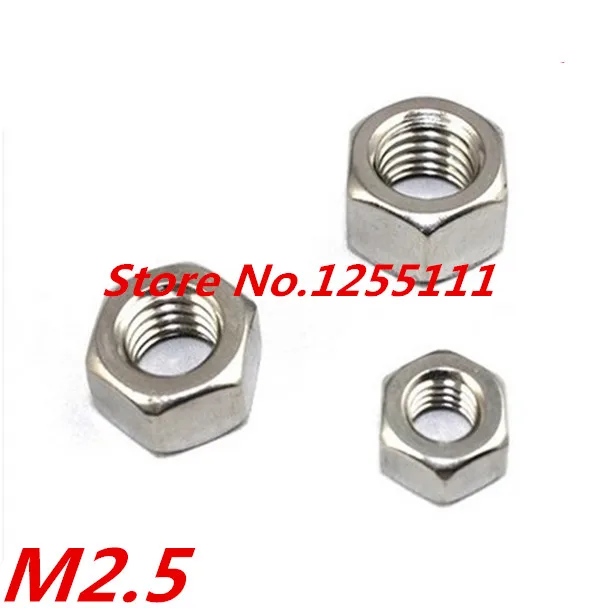 100Pcs m2.5 Stainless Steel Hex Nut hexagon nutsstainless steel hex