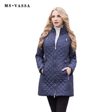 MS VASSA mujeres Parkas otoño invierno nuevas chaquetas señora casual acolchado capa más tamaño 5XL 6XL largo acolchado mujer Oversize prendas de Vestir exteriores