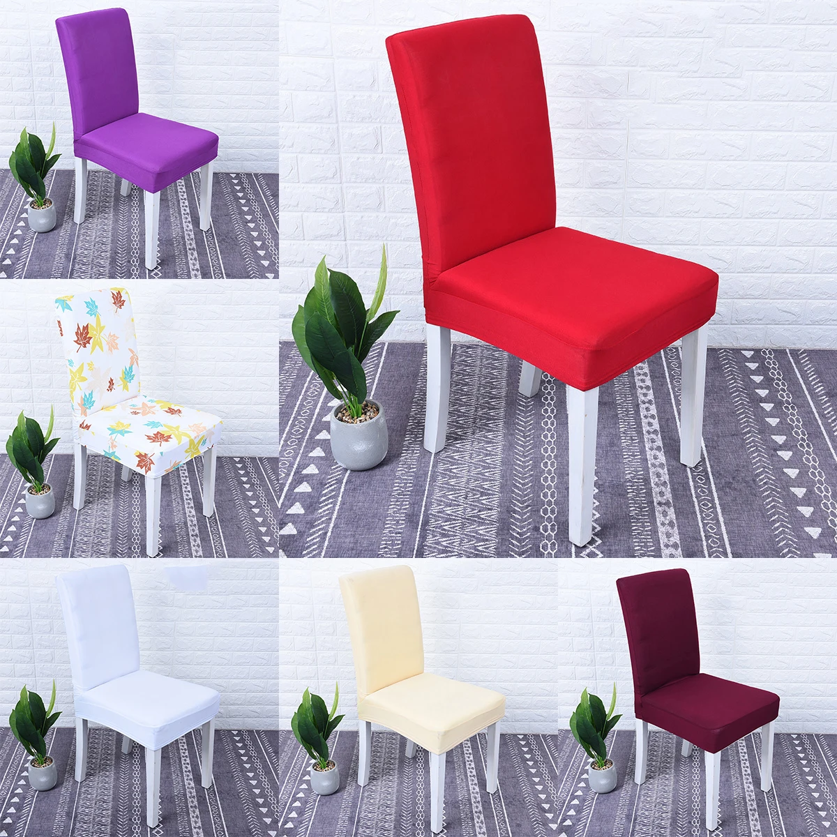 

Spandex Chair Cover Stretch Elastic Dining Seat Cover for Banquet Wedding Restaurant Hotel Anti-dirty Removable housse de chaise