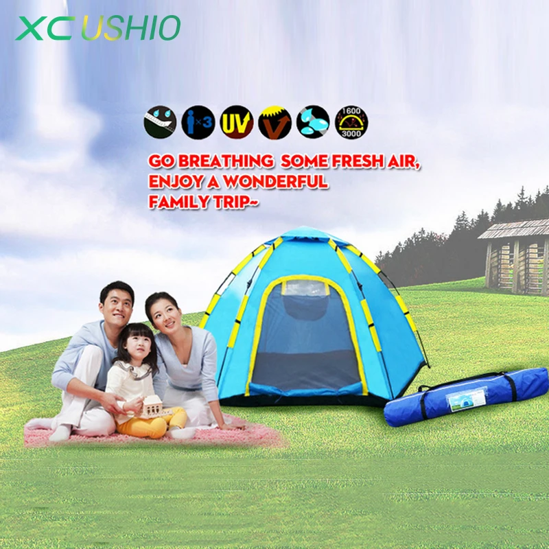 

high quality 4 person large quick automatic opening outdoor tent 4 season fishing, camping tent for family, party