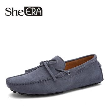 

2017 New Arrivals Men Genuine Leather Shoes Slip On Boat Shoe Moccasins Breathable Zapatos Hombre High Quality Driving Men Shoes