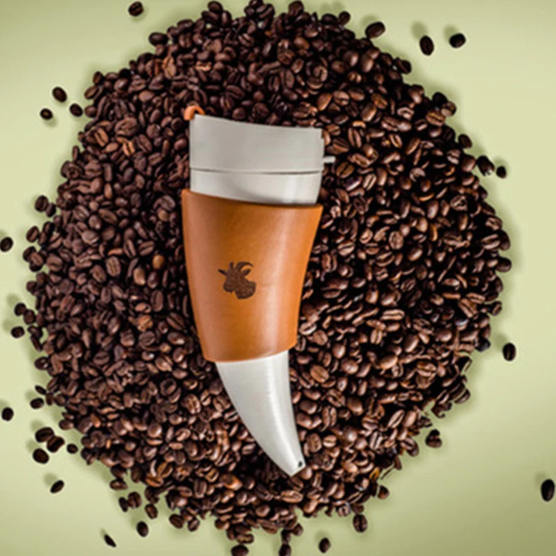 Keelorn 320ml 스테인레스 스틸 진공 병 크리 에이 티브 염소 경적 커피 잔 스포츠 Thermos 직접 마시는 휴대용 진공 컵