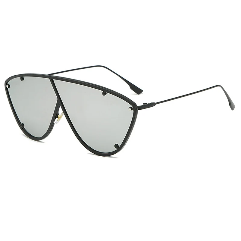 ALOZ MICC модная цельная линза солнцезащитные очки женские мужские брендовые дизайнерские солнцезащитные очки без оправы Мужские Женские Оттенки UV400 Q677 - Цвет линз: C5-Black-Silver
