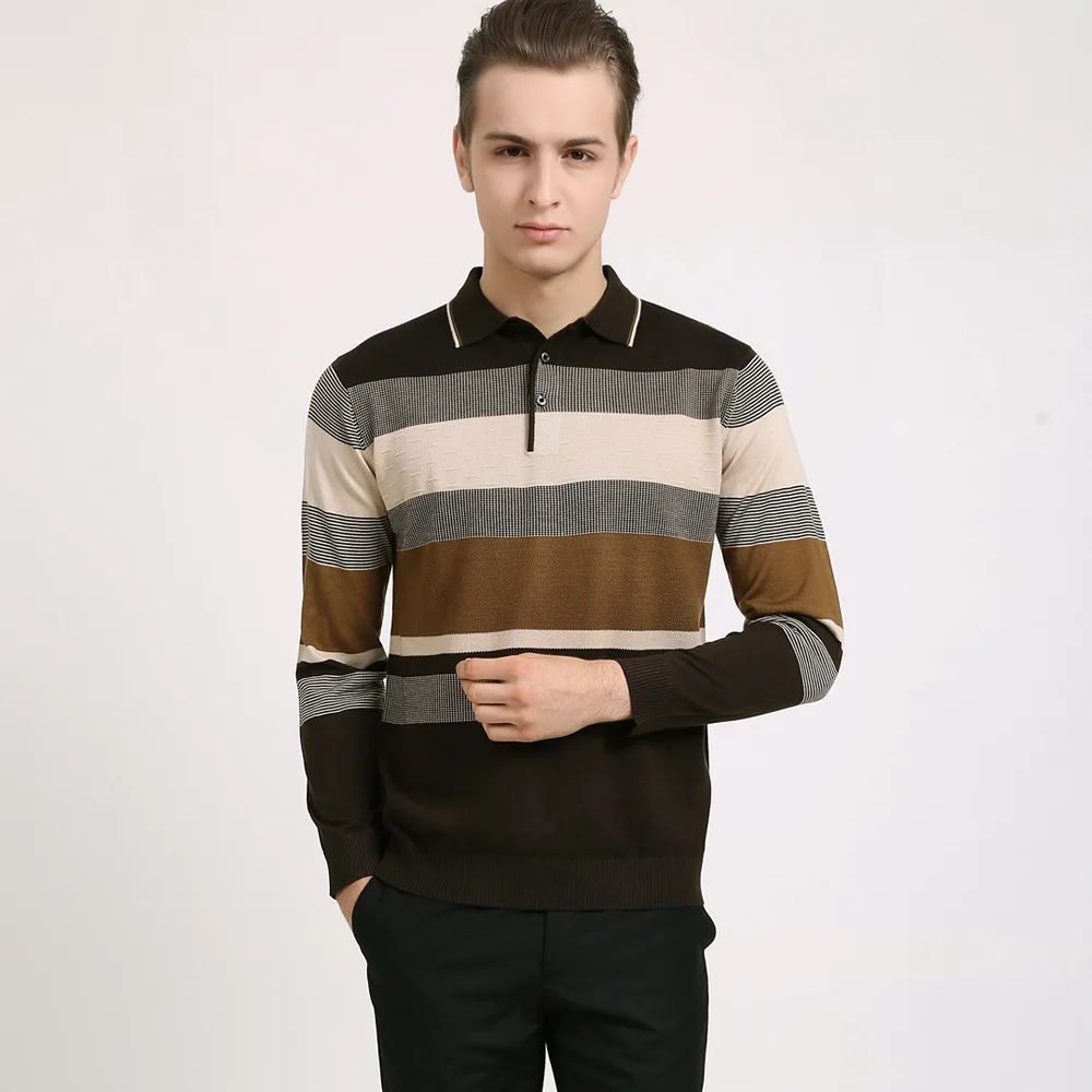 2016 New Mens Striped Wool Sweater Jumper Long Sleeve Men