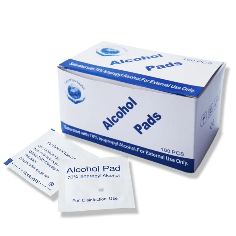 

100pcs Outdoor First Aid Hiking Portable disposable alcohol disinfection cotton