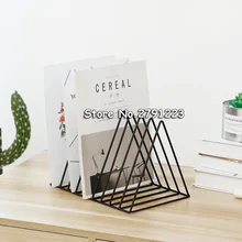 Скандинавский треугольник простой из кованого железа настольная подставка для хранения полка файл ящик для хранения журналов офисная стойка канцелярский Органайзер