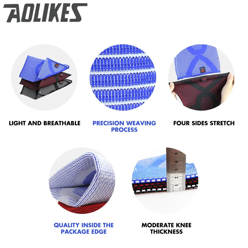 AOLIKES النايلون مرونة كرة السلة منصات الركبة ل كرة الطائرة الركبة دعم الساق كم الرياضية دعامة الركبة صحي الرعاية الساق وارنر ميوزيك warner
