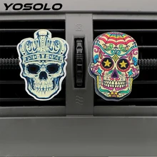 Автомобильной розетки, освежитель воздуха, освежитель воздуха на выходе автомобильного кондиционера, клип креативный череп стойкие духи авто Декор автомобилей орнамент