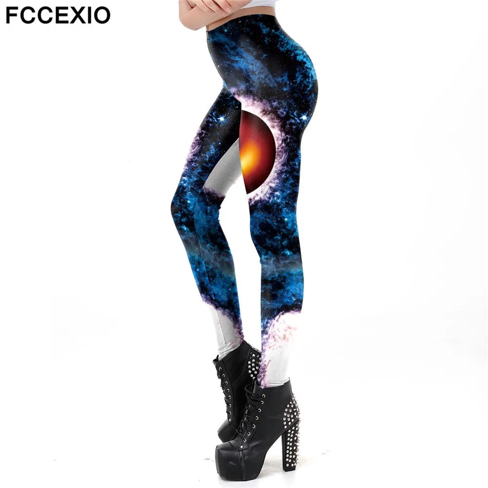 Women XmasElk Tree 3D Printed Legging Pants High Waist Fitness Yoga Trousers