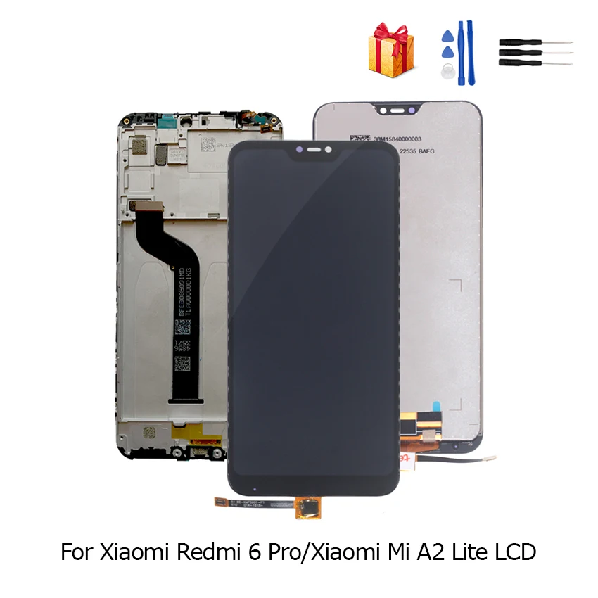 Pаспродажа Оригинальный ЖК дисплей для Xiao mi Red mi 6 Pro, кодирующий преобразователь сенсорного экрана в сборе для Xiaomi mi A2 Lite, сменный ЖК дисплей с рамкой