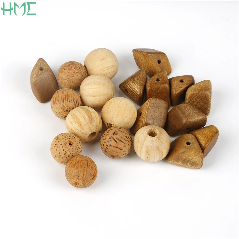 Cheap Natural Irregular Round Loose Wood Spacer Beads for Jewelry Making DIY Wooden Baby Clip Crafts Bracelet Necklace Handmade | Украшения