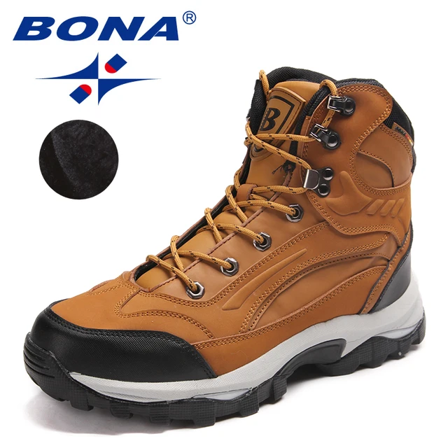 BONA New Arrival Classics Style Men Hiking Shoes Action Leather Men Athletic Shoes Outdoor Jogging Sneakers Fast Free Shipping