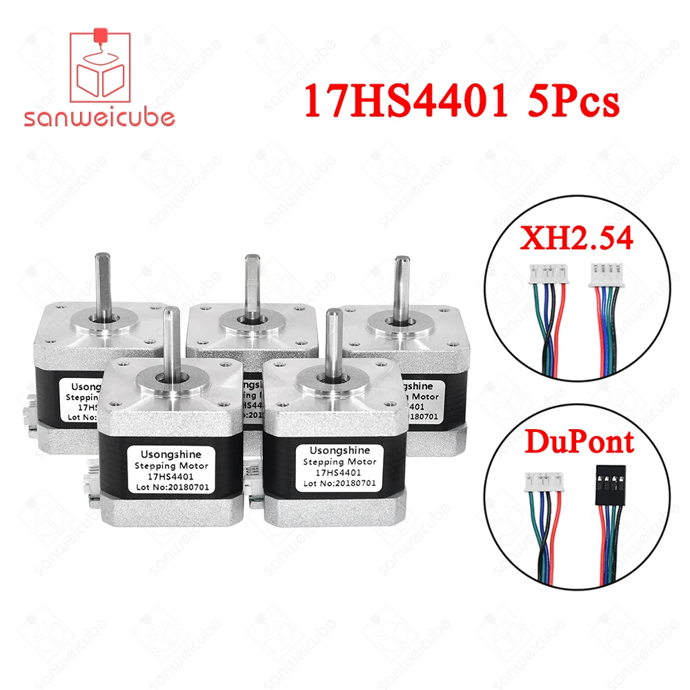 

5pcs/lot ( 17HS4401 ) 17HS4401S -XH2.54 / 17HS4401-DuPont 4-lead Nema17 Stepper Motor New version Lettering 42 Motor 42BYGH 1.5A
