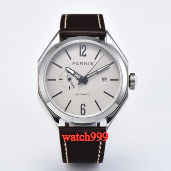 

43mm Parnis Sapphire Crystal Luminous Miyota Automatic Men's Watch White Waterproof Mechanical men Watch
