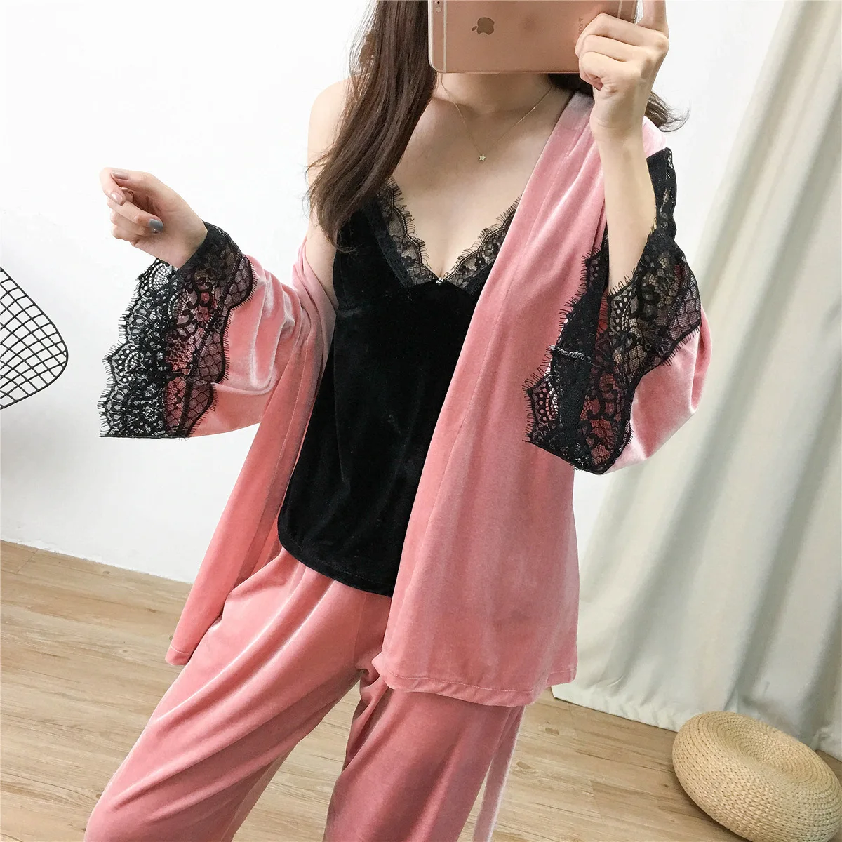 calça longa conjunto de pijama para mulher