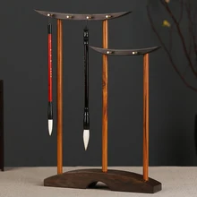 12 крючков ручка подвесное качество Blackwood кисть каллиграфия ручка держатель отдых четыре сокровища каллиграфия в рамке аксессуары комплект