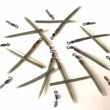 25 шт. х анти-запутывание Rig рукава(жесткая) в 56 мм+ 25 шт. x матовые черные быстроходные шарниры Великобритания Размер 8 для рыбалка на Карпов