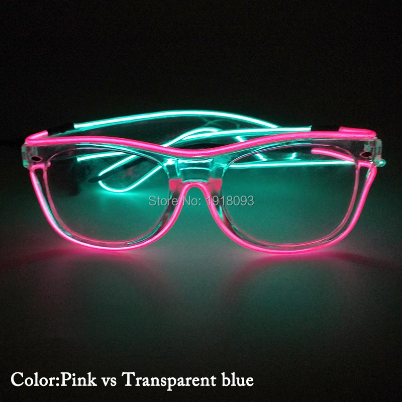 Óculos de Vidros com Som Iluminação do Feriado com Motorista Barato Peças Cores Duplas Ativado el Fio Incandescente Quadro Transparente 30 7 High Quality colors light