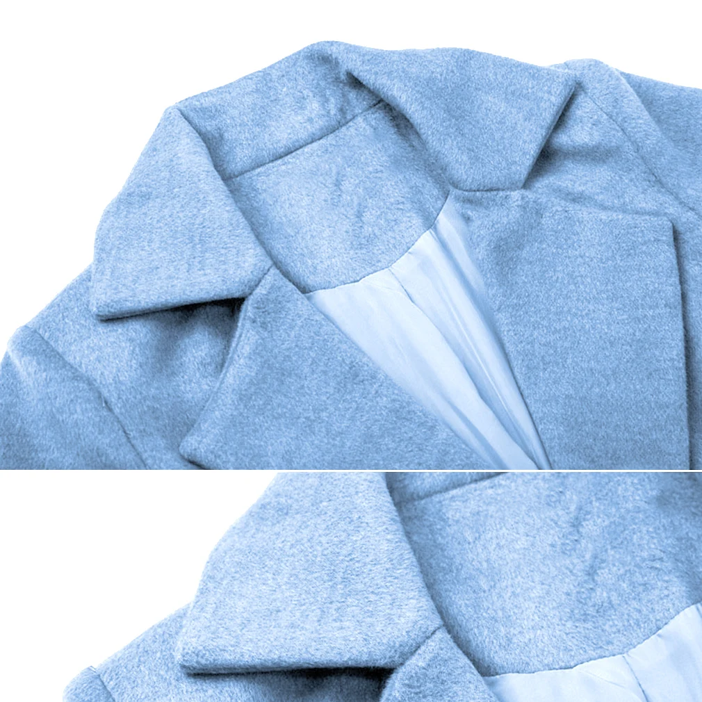 Женское шерстяное пальто размера плюс, новинка, длинный рукав, отложной воротник, верхняя одежда, куртка, элегантное Свободное пальто