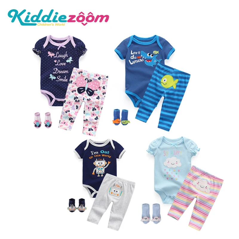 

Long Sleeve Baby Girls Boys Rompers+Pant+Sock 3PCS/Sets 100% Cotton Infant Clothing Soft Animal Newborn 6-12M Jumpsuit Unisex