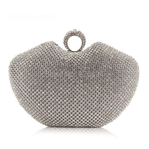 

2016 fashion luxury elegant diamond ring dazzling women handbag clutch evening bag purse wedding party mini chain bag 3 colors
