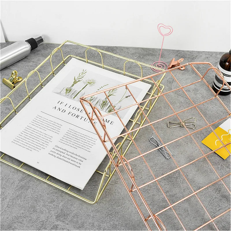 جودة المعادن مجلة سلة التخزين وثائق A4Paper روز الذهب مكتب سطح المكتب التشطيب سلة متعددة وظيفة ملف منظم جودة المعادن مجلة سلة التخزين وثائق A4Paper روز الذهب مكتب سطح المكتب التشطيب سلة متعددة وظيفة ملف منظم