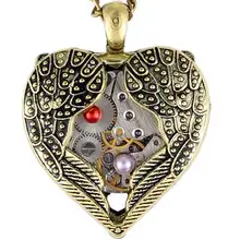 2017 Новые Поступления Steampunk Сердце Ювелирные Себе Ожерелье Для Женщин Уникальный День святого валентина Подарок-Кулон