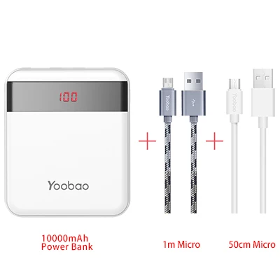 Yoobao m4pro 10000 мАч мини красочный мобильный Запасные Аккумуляторы для телефонов 2 Порты USB 2A Выход и 2A Вход светодиодный цифровой телефон Батарея Зарядное устройство - Color: WE-2 Kind of Micro