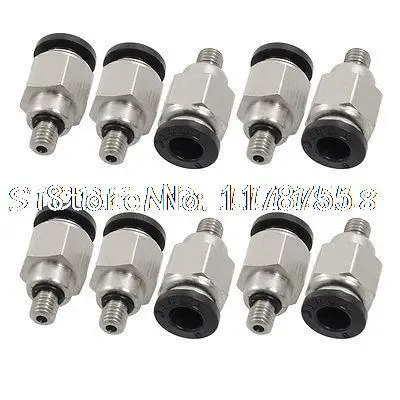 

10 x Straight Quick Connectors Pneumatic Fittings 6mm x 5mm Male Thread