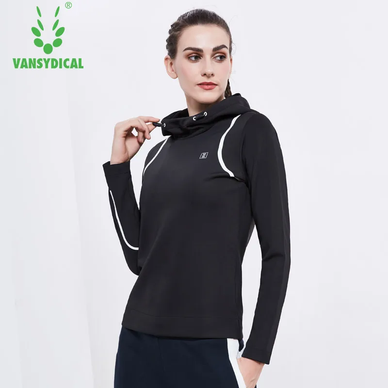 Vansydical женская спортивная куртка с капюшоном для бега фитнес Йога Куртки Топы