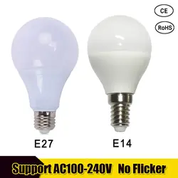 Светодиодный лампочки E27 E14 светодиодный Лампа 220 v 3 w 5 w 7 w Para el hongar 9 w 12 w 15 w lampara светодиодный bombillas для люстры холодной теплый белый