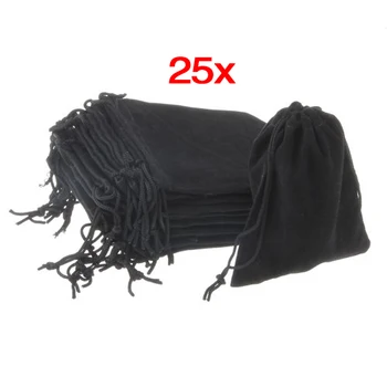 

25 * black jewelry gift bag velvet