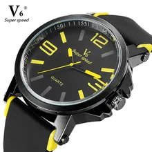 2016 Top Quality V6 Sport Brand Luxury Watch Men Clock Fashion Casual Big Dial Quartz Wrist