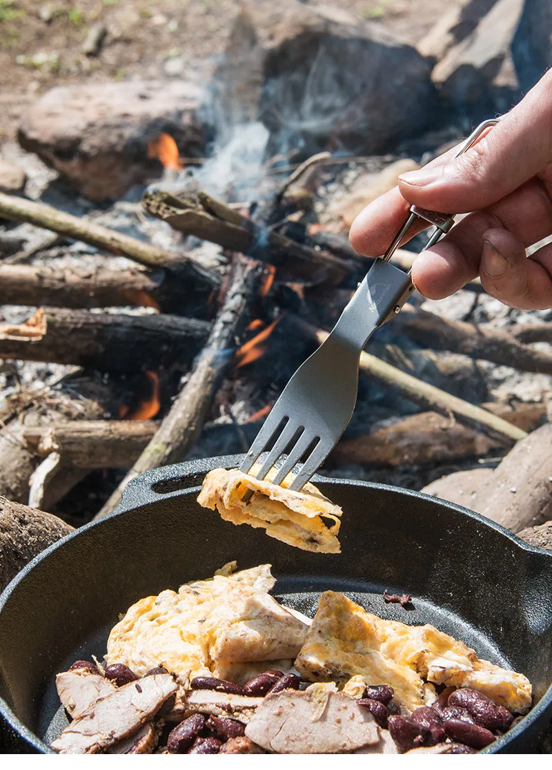 Naturehike завод продает Кемпинг Пешие прогулки Мини Портативный титановые столовые приборы, ложка, вилка набор ложковилок альпинистская посуда набор столовых приборов