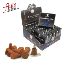 Флейта 120 конусов/упаковка Kamasutra человек аромат Lax конус благовония ручной прокатки из индийского светильник ароматические благовония конусов для медитации