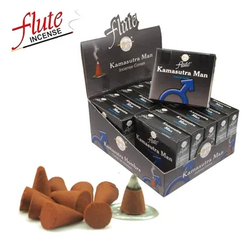 

FLUTE 120 Cones/Pack Kamasutra man Aroma Lax Cone Incense Hand Rolled from Indian Light Fragrance Incense Cones For Meditation