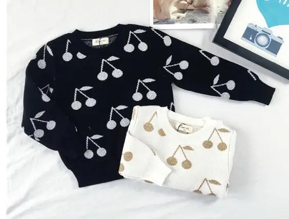 

1pc Baby girls sweater kids children clothes long sleeve Cherry Knit boys Autumn 0726 sylvia 536334444883