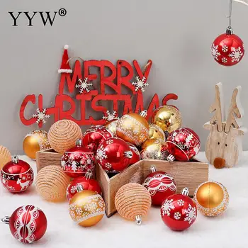 

24pcs 6cm Christmas Xmas Ball Bauble Colorful Balls Pvc Hanging Home Party Tree Ornament Gift Decor Christmas Decorations Balls